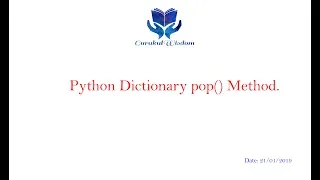 65-Python Dictionary pop Method