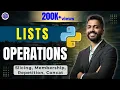 Lec-21 Python List Operations Slicing Membership Repetition Concat with examples