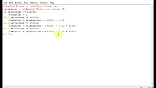 python Proram to calculate income tax