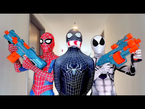 Download MP3 TEAM SPIDER-MAN vs BAD GUY TEAM | RESCUE VENOM From BAD-HERO ( Live Action )