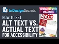 InDesign How-To Set Alt vs Actual Text for Accessibility Tutorial