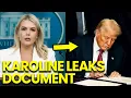 Trump IN SHAMBLES as Karoline LEAKS SECRET DOCUMENT
