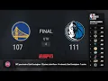 Golden State Warriors Dallas Mavericks ESPN Live Scoreboard