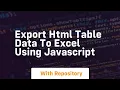 export html table data to excel using javascript