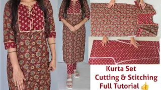 Cord set Cutting and Stitching  Full Tutorial | Kurta set cutting and stitching | Kurti