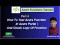 3 How To Test Or Run Azure Function In Azure Portal Using Function URL Feature