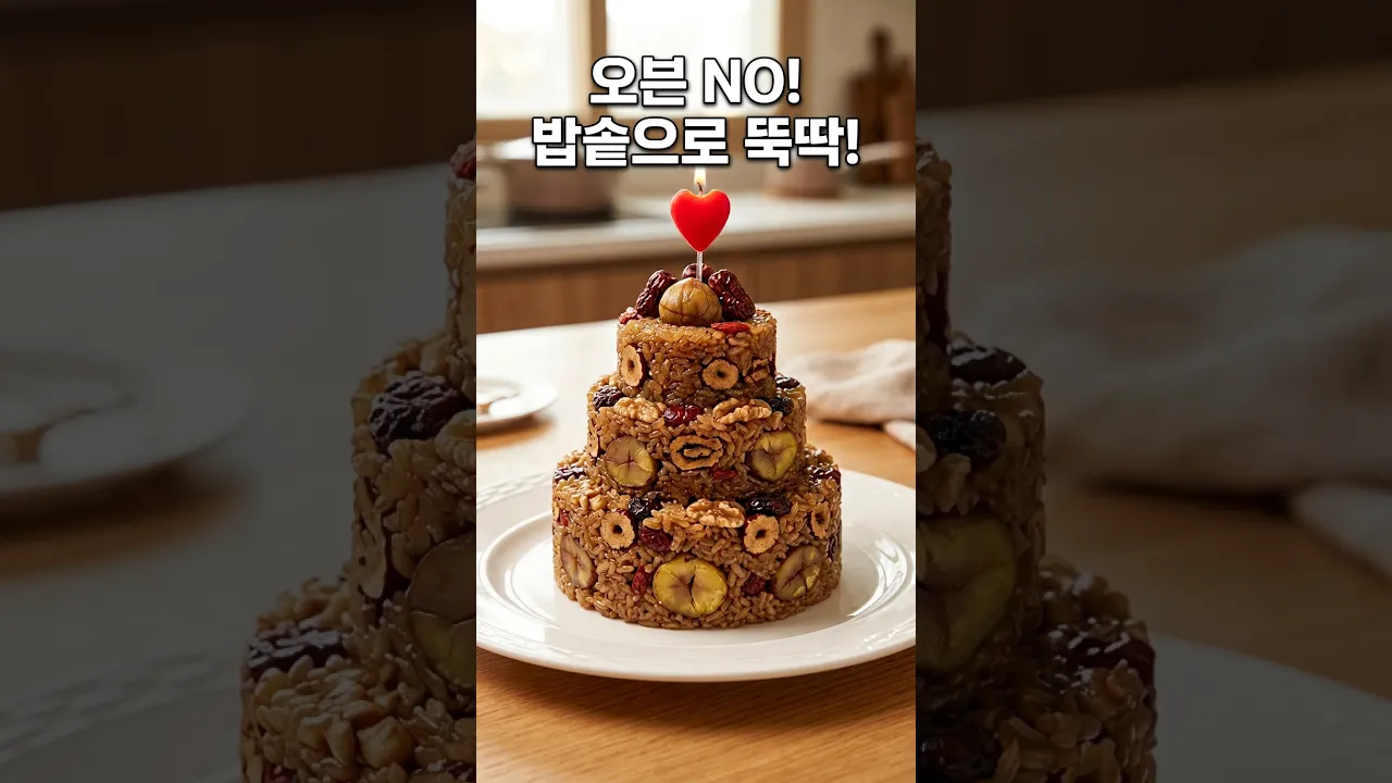 오븐 없이 밥솥으로 만드는 약밥 케이크 레시피 숏폼 썸네일