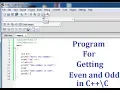 How to make a program for even and odd integer in c