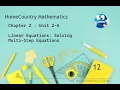 Multi-Step Equations - Final Practice Support Chapter 2 Unit 2-4 PTI