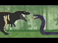 Download Lagu Dinosaurs Cartoons Battles : Tyrannosaurus rex vs Titanoboa | DinoMania