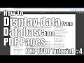 How to display data from database into PDF pages PHP FPDF Tutorial