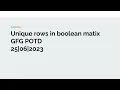 Unique rows in boolean matrix gfg potd 25june c