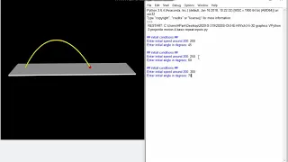 VPython projectile motion - basic repeat trail inputs