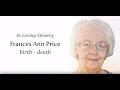 Frances Price Funeral Service