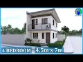 Small Two Storey House Design 4 5x7m Apartment
