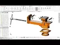 Solidworks tutorial Design and assembly of Bench vise in Solidworks