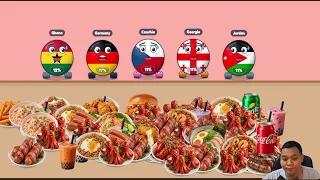 Mukbang Countryballs With Delicious Sausage Food