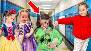 بنات أغنياء يتنمرون على بنت فقيرة في المدرسة مؤثر جدا 