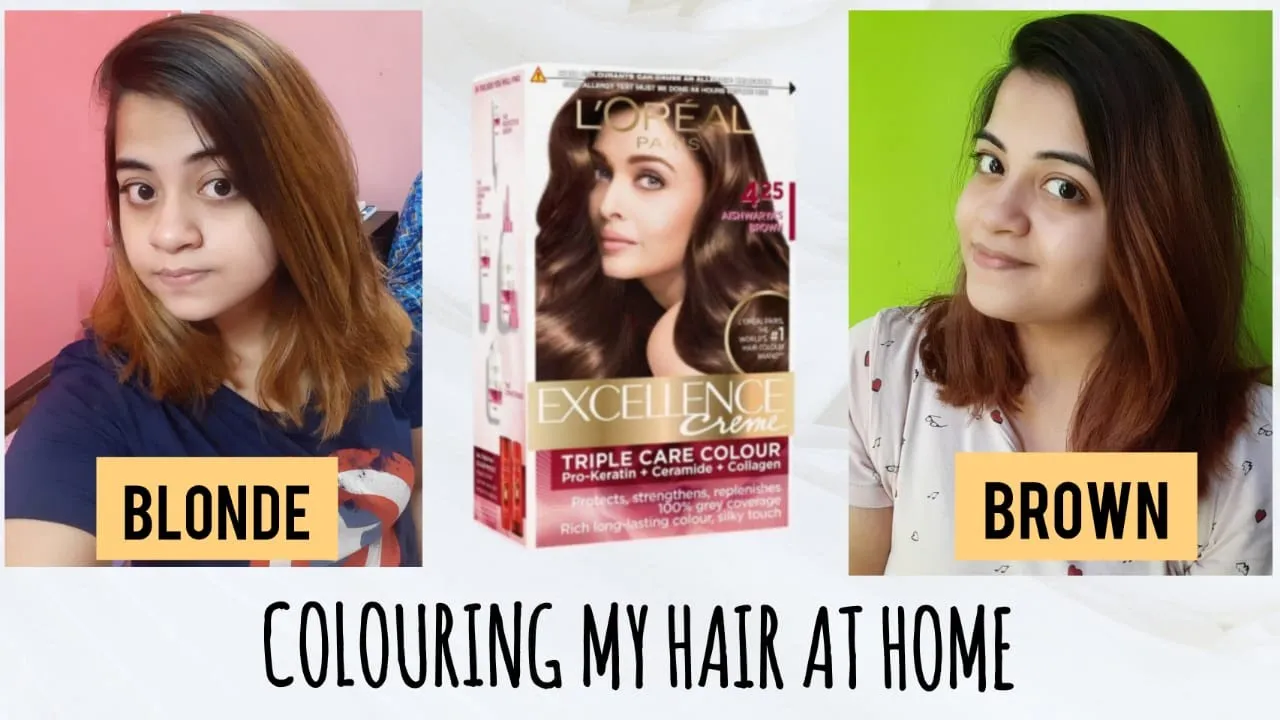 Loreal paris excellence cream caramel brown 5.32 / review and demo/ hair color