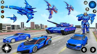 US Police Robot Transform Game 2026 Tank Helicopter Car Transformation Game Mod - Android Gameplay