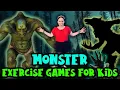 Monster Exercise for Kids Scary Workout for Children Indoor PE Lesson
