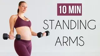 10 MIN STANDING TONED ARMS WORKOUT - No Repeats, At Home | Pregnancy Friendly