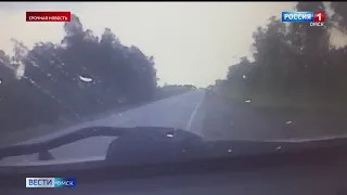 «Вести» получили первые кадры с места ДТП на Красноярском тракте