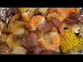 Eating a Seafood boil from Facebook Marketplace made by personal Chef