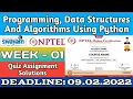 NPTEL Programming Data Structures And Algorithms Using Python WEEK 1 ASSIGNMENT ANSWERS 2022
