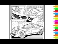 Coloring Sports Car Monster Truck and Race Car Coloring Book Pages