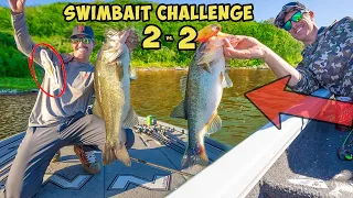 2v2 Googan Vs Pro SWIM BAIT Fishing CHALLENGE