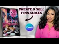 How to Create PRINTABLE Wall Art in Canva to Sell on Etsy no skill required