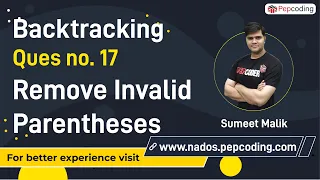 Remove Invalid Parentheses Explained using Stacks Leetcode 301 Valid Parentheses Code in JAVA