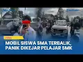 Lagu Viral! Mobil Siswa SMAN 1 Serang Terbalik Usai Diduga Dikejar Pelajar SMK
