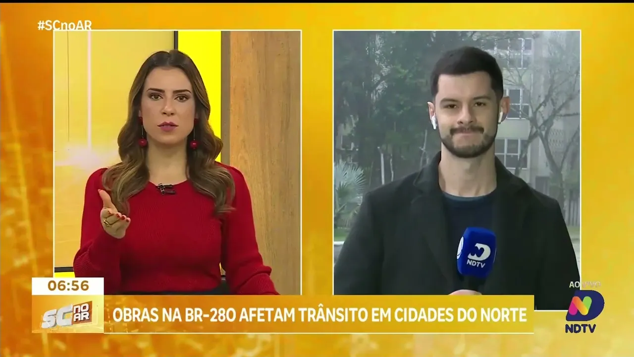 Obras na BR-280 complicam trânsito em cidades do Norte