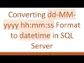 Converting dd-MM-yyyy hh mm ss Format to datetime in SQL Server