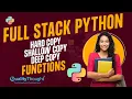 Control Flow Hard Copy Deep Copy Functions Python Tutorial for Beginners Quality Thought
