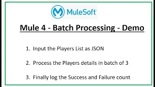 Mule 4 Batch Processing Part 1