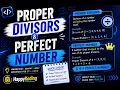 Proper Divisors and Perfect Number Explained for Beginner Basic Math for Programming HappyKoding