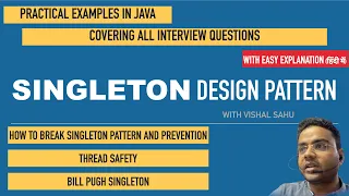 Singleton Pattern Guide with Bill Pugh Thread Safety Reflection Hack Fixes Java - In Hindi