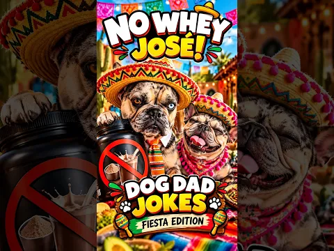 No Whey José! 😂 Dog Dad Jokes | French Bulldog Try Not to Laugh #shorts