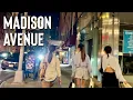 Madison Avenue Walking Tour at Night in NYC 4K