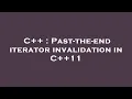 C Past-the-end iterator invalidation in C 11