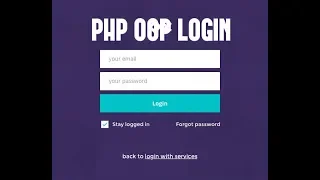 LOGIN PHP OOP WITH CLASSES