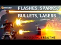 EASY Blender VFX Procedural Gunfire Lasers Destruction for Animation