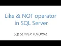 LIKE and NOT LIKE Keyword in SQL with EXAMPLES