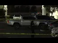 MILPITAS GUNFIRE Raw scene of Milpitas police gathering evidence of gun battle with suspect