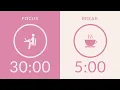 Pomodoro Timer with Pink Noise 4-Hour Study with Me for Deep Focus AD