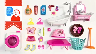 The World's Smallest Bathroom Tour! Naming and Playing with Tiny Toilet Toys!