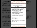 JAVA What is a constructor in Java SDET Automation Testing Interview Questions Answers